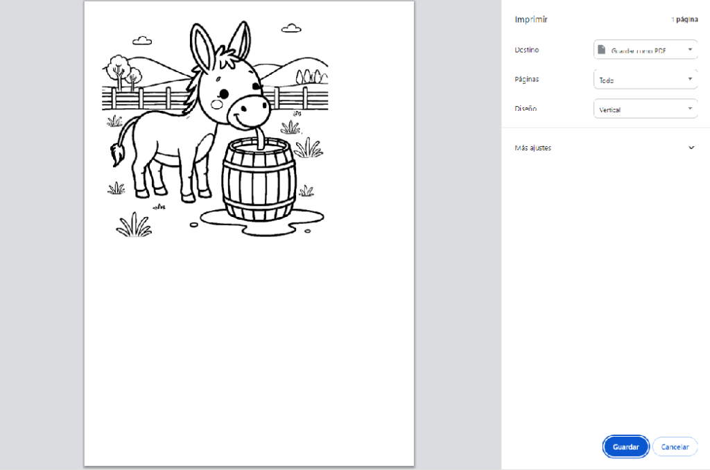 Dibujo para imprimir en PDF en navegador google Chrome