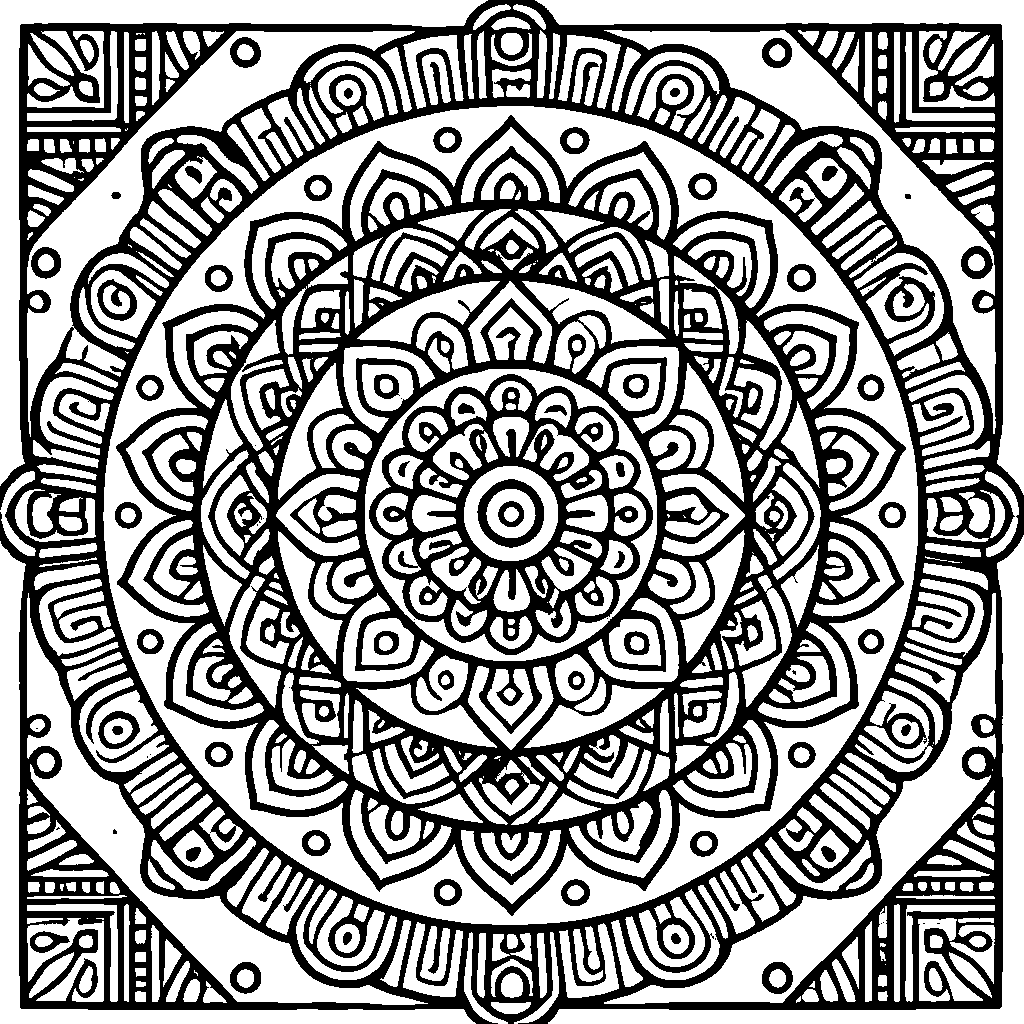 Mandala de cuadrados